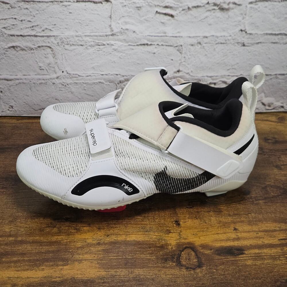 Nike SuperRep Cycle Men’s 8 White Black Cycling Shoes Cleats CW2191-100